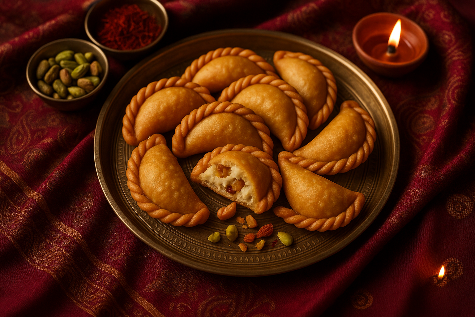 Khoya and dry-fruit filling for gujiyas mithilanchal swad